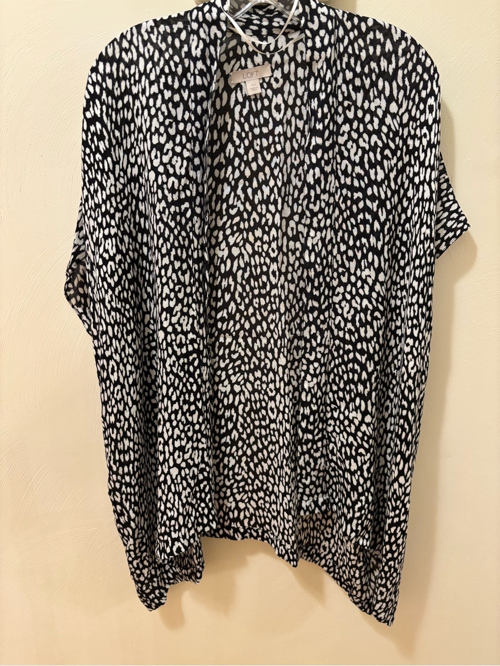 LOFT Black and White Printed Open-Front Tunic